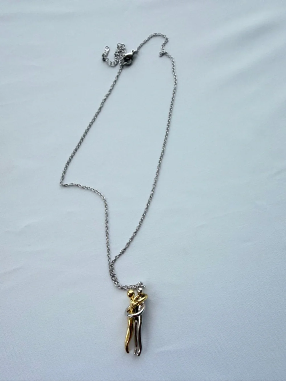 Gold and Silver Twisted Pendant Necklace